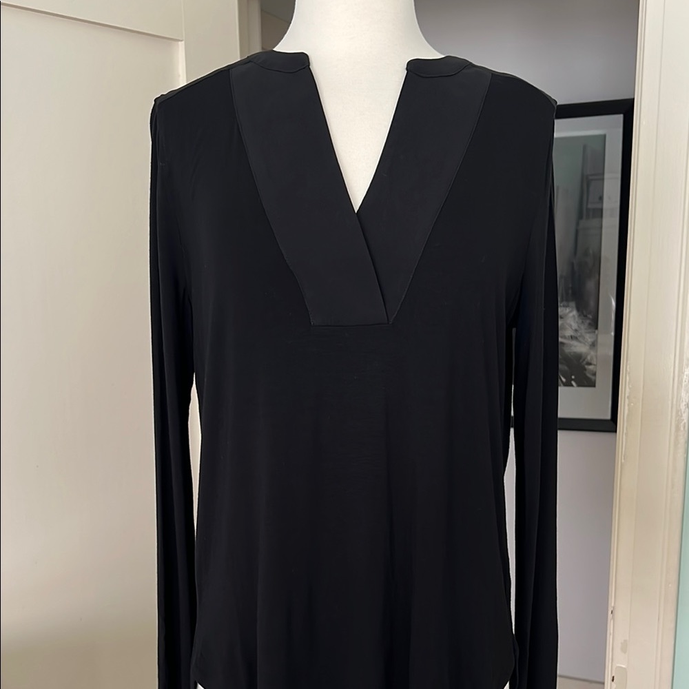 White House Black Market- Black long sleeve v neck top